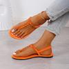Fashion Rhinestone Decor Women Beach Shoes Women's Solid Color Thong Sandals Elastic Ankle Strap Lightweight Soft Sole Glitter Shoes