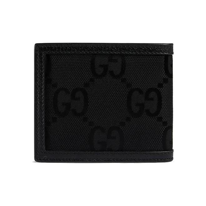 GUCCI Off The Grid OTG Eco Collection Trendy Recommendation Nylon and Leather Combination Wallet Men's Style Black