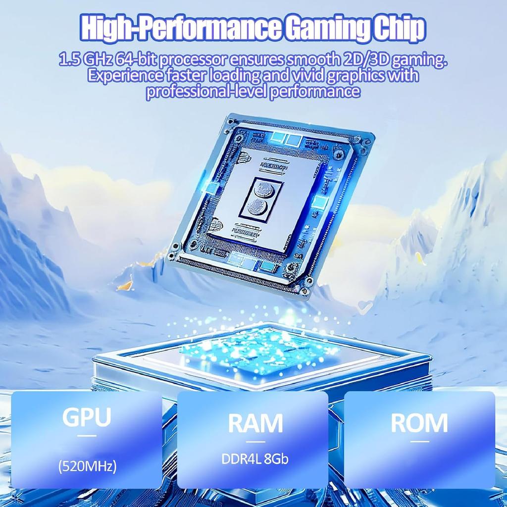 Retro Handheld Game Console Handheld Game Console 4 inch Screen 4000mAh Battery USB C Portable Built in 8W Speaker for Outdoor