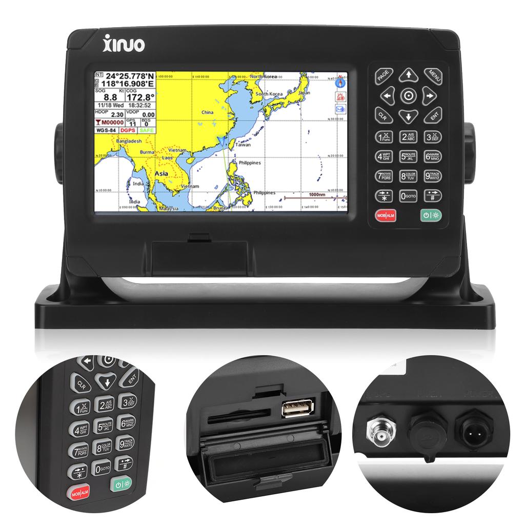 Satellite GPS Navigator GPS Chart Plotter Intelligent Broadcast  BDS GPS Positioning 50000 Waypoints with GNSS Antenna for