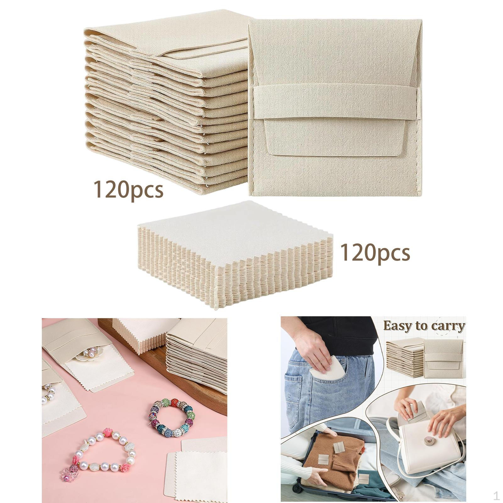 

120x Jewelry Pouch Gift Bag for Traveling with String Matching Cloth Organizer Multifunctional