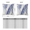 Blue Palms Leaves Pillowcase Polyester Linen Velvet Printed Zip Decor Throw Pillow Case Bed Cushion Cover 45x45