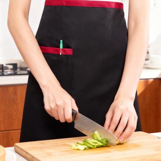 Waist Apron Adjustable Chef Work Apron with Pocket Breathable Kitchen Half Apron for Restaurant And Cafe