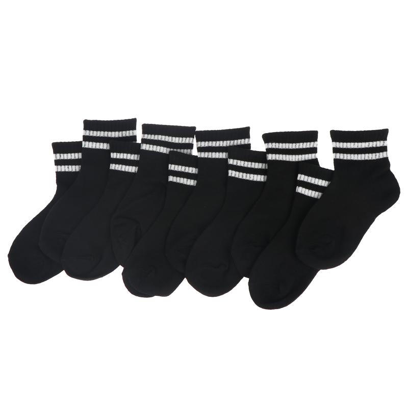 5 Pairs Student Sports Socks Cotton Soft Long Tube Socks Absorbing Sweat Girls Boys Baby Black White Tube Socks 1-13 Years