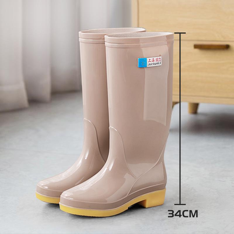 2025 New Women's Water Shoes Outdoor Plastic Wear-resistant High Tube Kitchen Work Rain Shoes Women