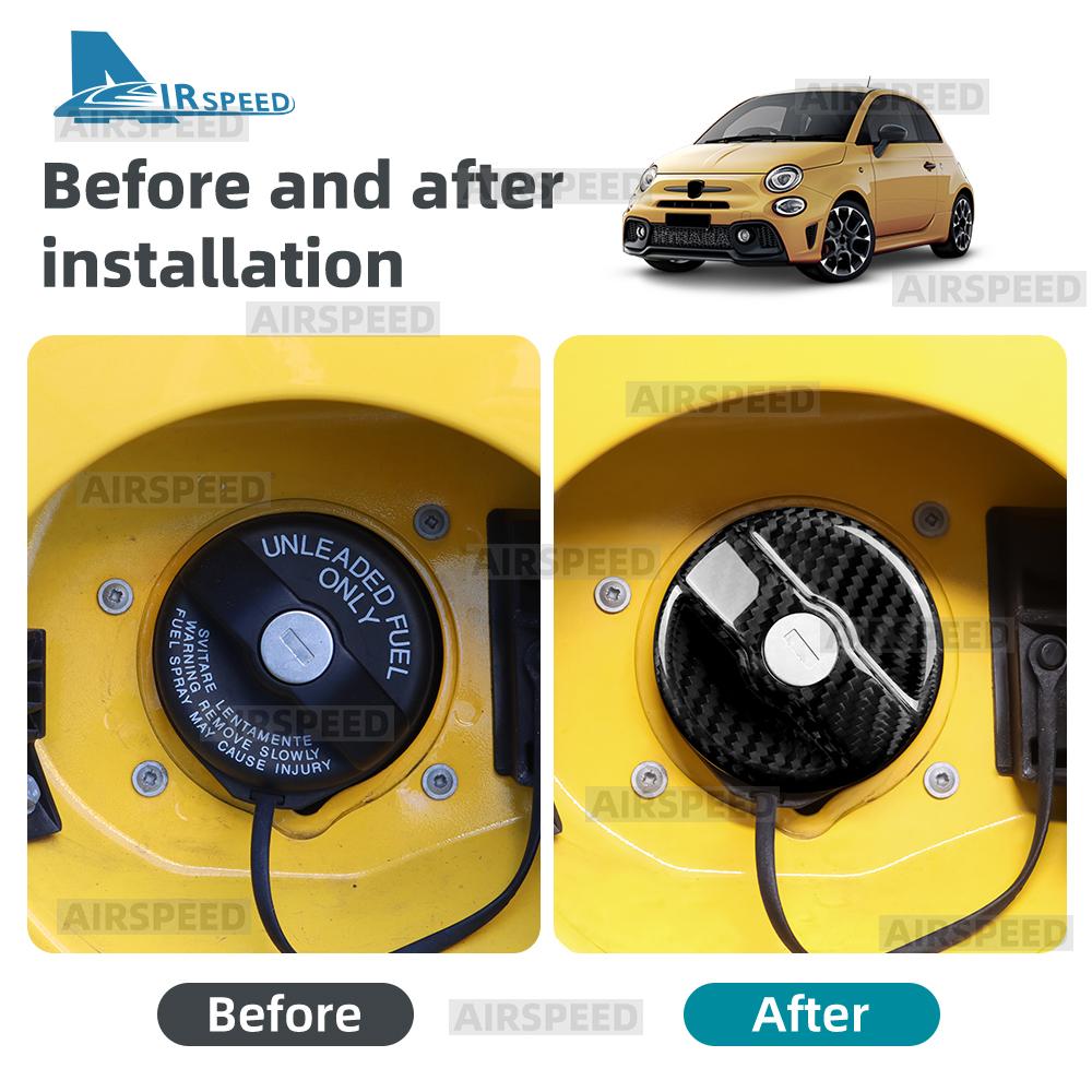 Real Dry Hard Carbon Fiber For Abarth 595 595C 695 695C 2012-2025/Fiat 500 500C 2008-2025 LHD RHD Car Inner Fuel Tank Cap Trim