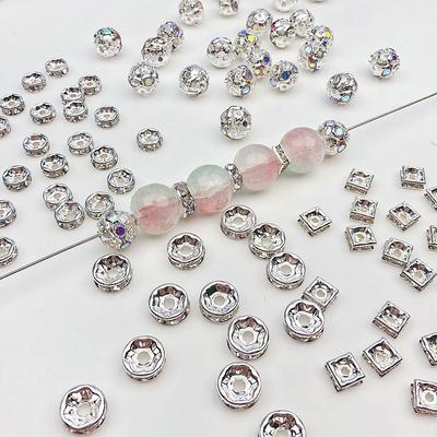 10 Stück hohle Strass-Abstandshalterperlen für die DIY-Schmuckherstellung