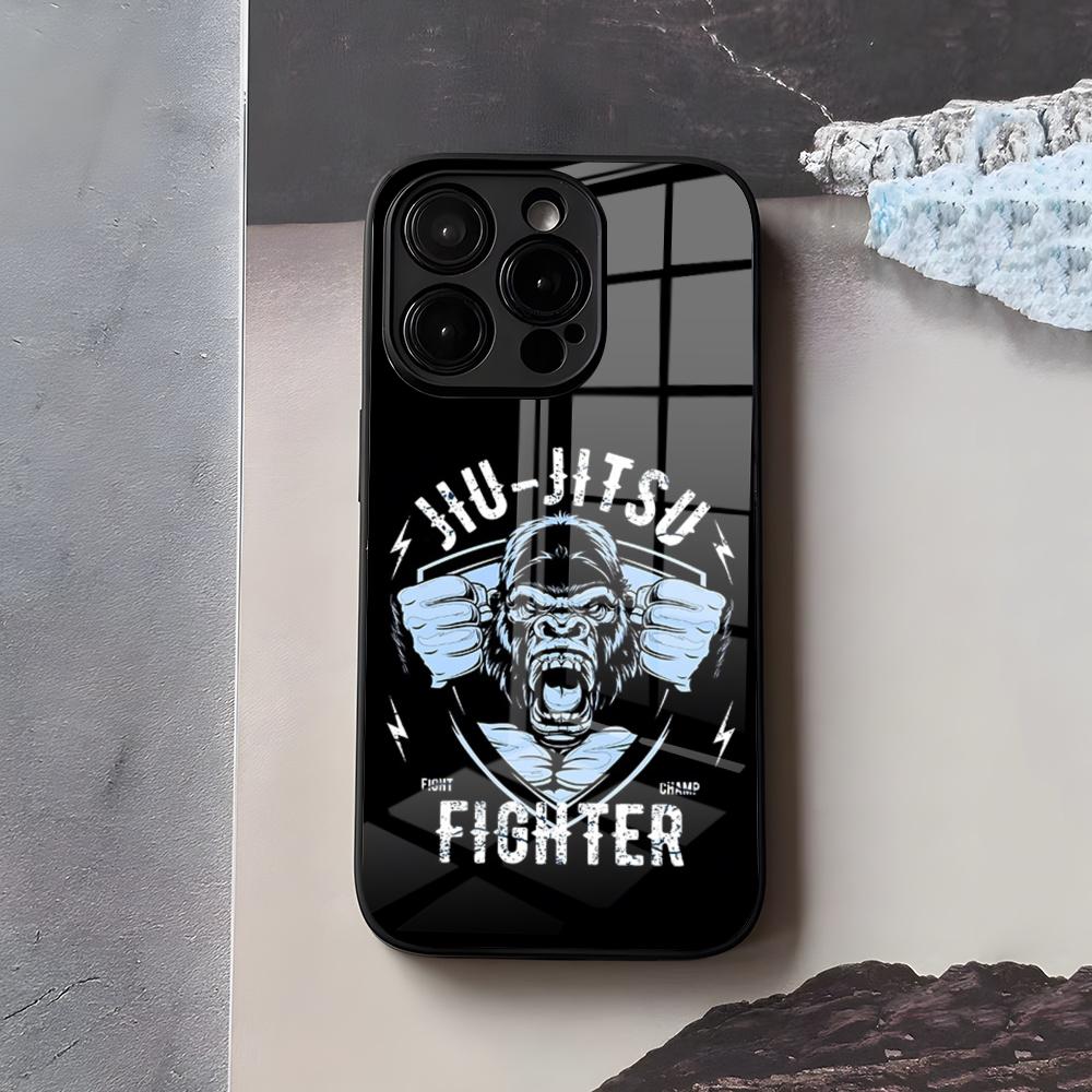 BJJ Brazilian Jiu Jitsu Phone Case For IPhone 17 Air 16 E Pro Max 15 14 13 Mini 12 Pro 11 Max Plus Black Glass Cover