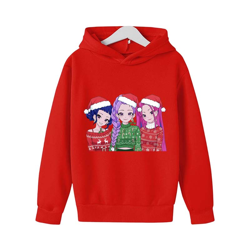 KPop Dämonenjäger Hoodie Y2K KPop Dämonenjäger Weihnachts-Hoodies Mädchen Jungen Rumi Herbst Lässig Langarm Kinderbekleidung