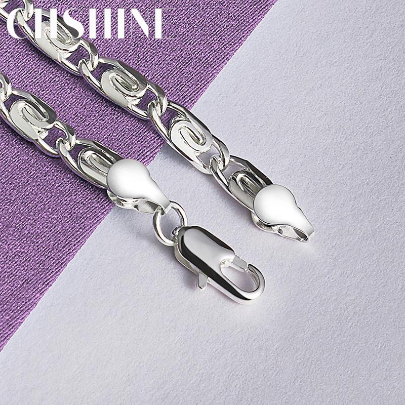 CHSHINE 925 Sterling Silver Men Geometry Bracelet For Women Wedding Party Fashion Charm Jewelry