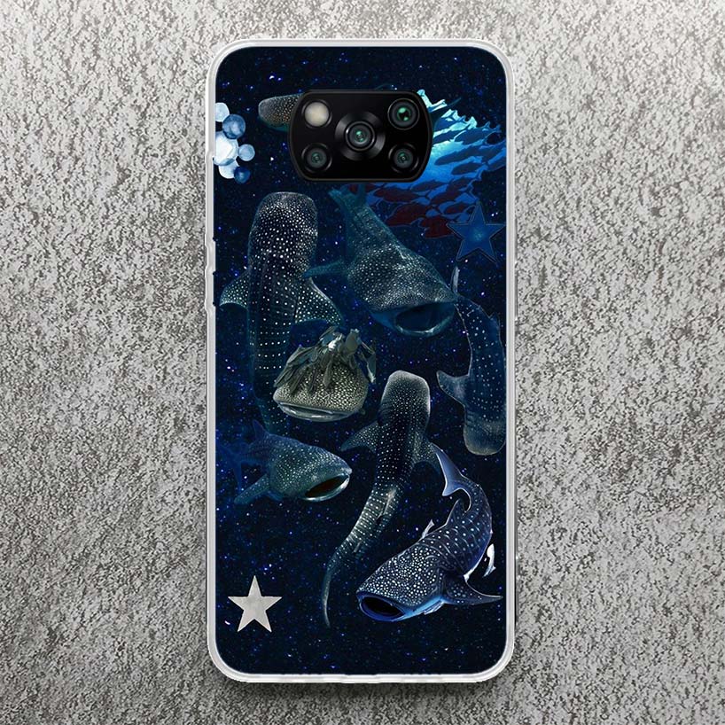 

Ocean Whale Shark Phone Case For Xiaomi Poco X3 Nfc X5 X6 X7 Pro F7 Ultra F6 F5 F4 M5S X4 GT M4 M3 F3 Soft Cover Silicone Shell Xiaomi PocoX3(X3NFC)