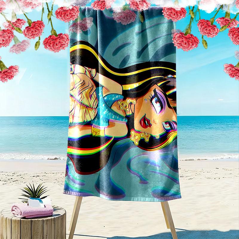 Cleo de Nile Print Beach Towel, Large Soft Quick Dry Towel for Beach Camping Swimming