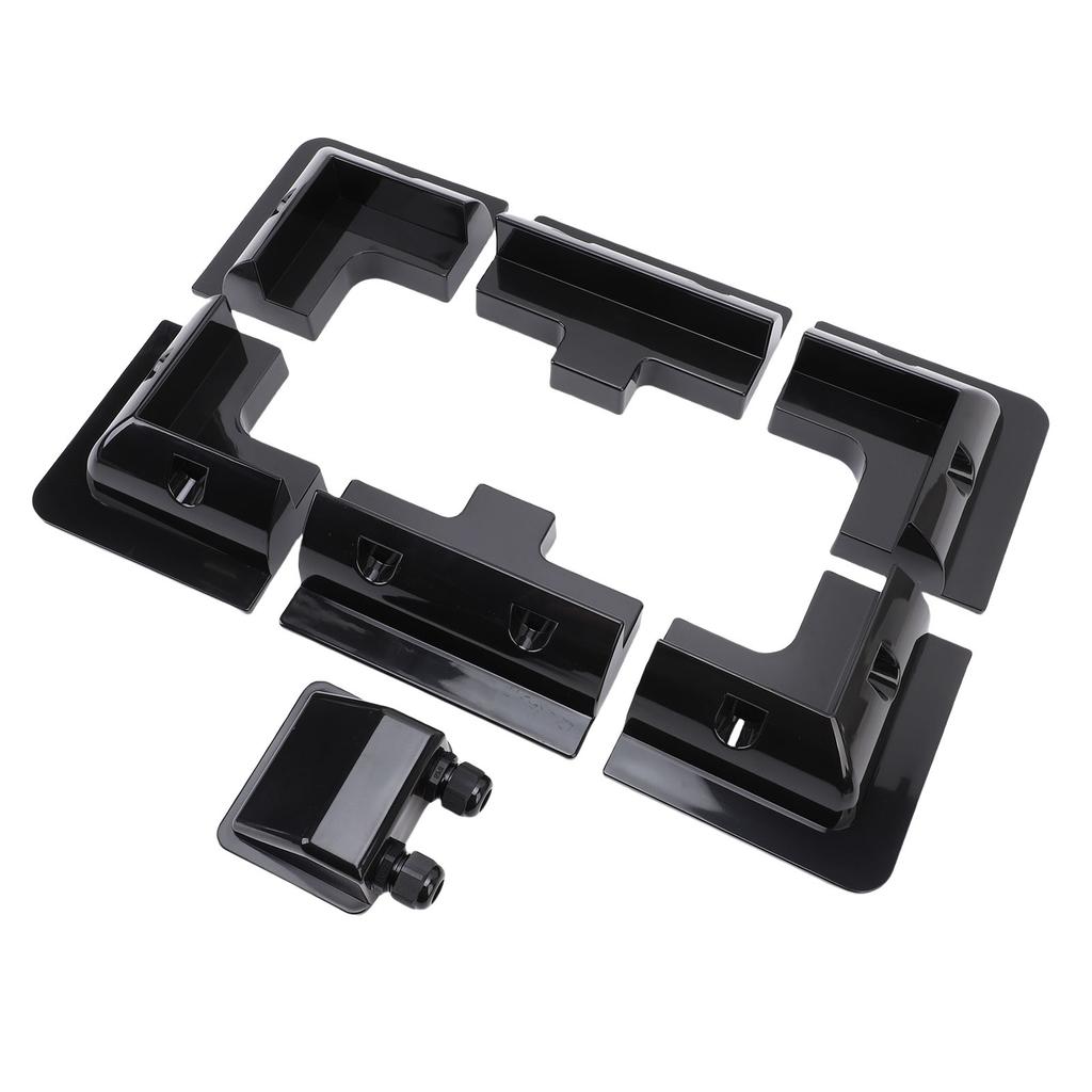 Solar Panel Mounting Brackets ABS Corner Bracket Kit with Junction Box Installation On RV Boats Camping Vehicle