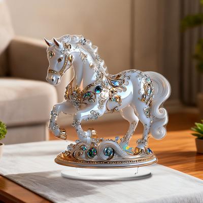 Acrylic Horse Ornament 2D Flat Horse Tabletop Decoration Collectible Colorful Horse Centerpiece for Year of The Horse New Year