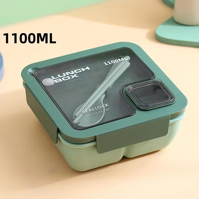 Portable Lunch Box Japanese Bento Box with Tableware for Kids School Office Worker Leakproof Food Storage Container Microwavable