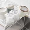 Cup Hanging Rack Wall Mounted Upside Down Draining Multifunctional Storage Nail Free Drinking Fountain Living Room Organizer