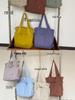 Casual Nylon Large Capacity Canvas Tote Bag - Beige/Black