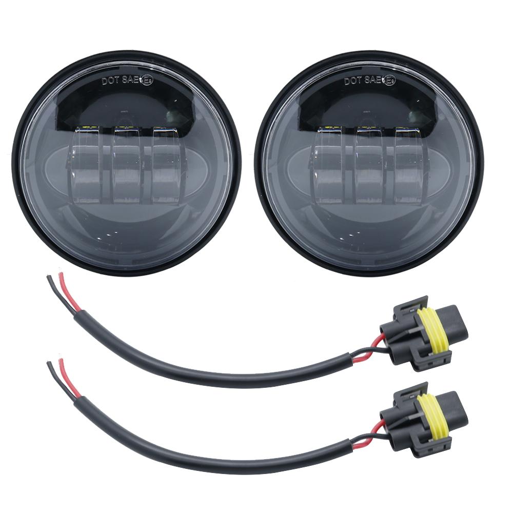 

2PCS Chrome / Black 4.5 Inch LED Passing Light Spot Driving Lamp LED Fog Lights for Motorcycles 4.5 Lights