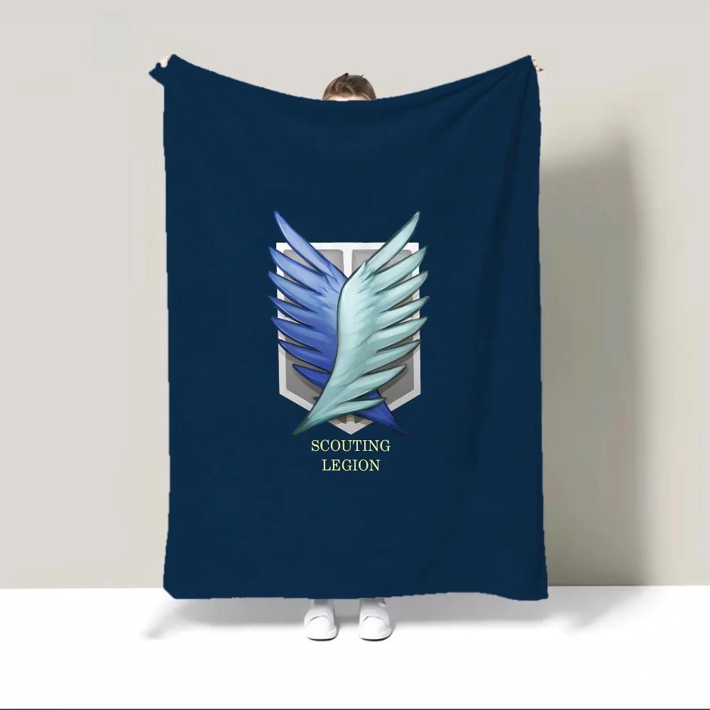 Attack on Titan Custom Blankets Sofa Decoration Microfiber Bedding Plush Blanket King Size Knitted Plaid Warm Blankets for Cold