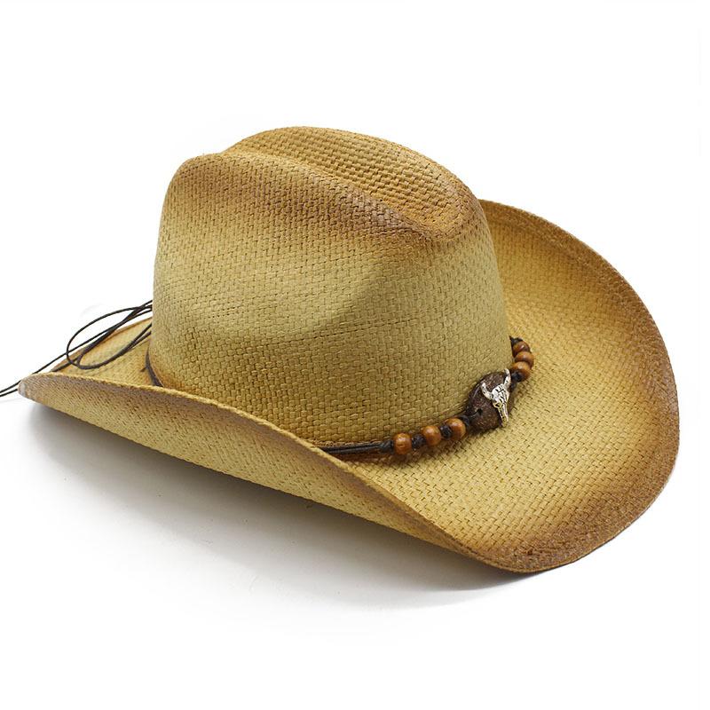 Spring And Summer Men'S And Women'S Western Denim Straw Straw Hat Shading Knight Hat Sun Hat