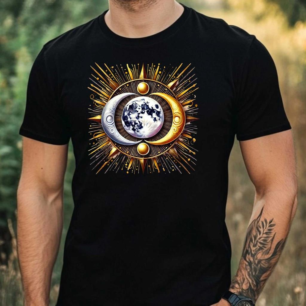 T-Shirt Herren Wicca Symbole Motiv Baumwolle Größe XS bis 5XL