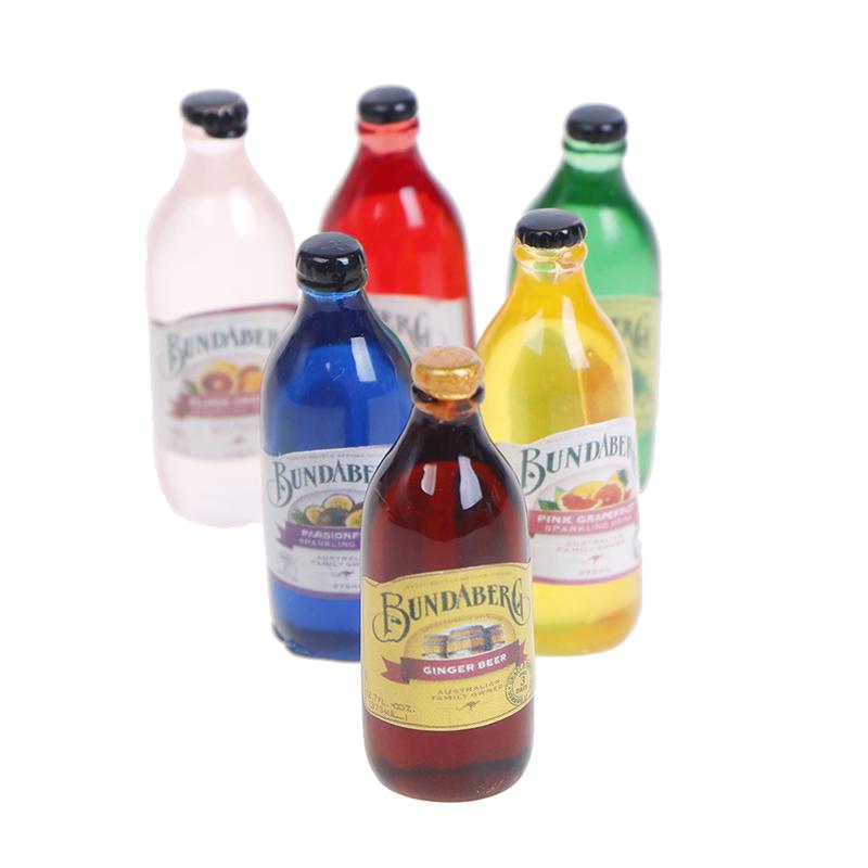 6Pcs 1/12 Dollhouse Miniature Resin Bottle Simulation Wine Bottle Model