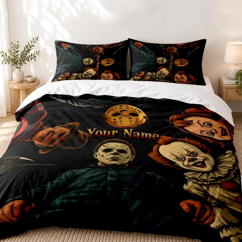 Friday the 13th Custom Name 3pc set Perfect for bedroom use Comfortable bedding set includes a duvet cover and two pillowcases Ideal birthday or Chris