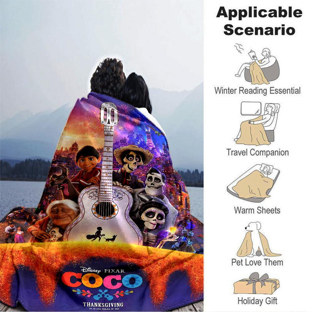 Coco'S Musical Journey Blanket Soft Throw Blanket For Home Bedroom Bed Sofa Travel Office Solid Christmas Blanket