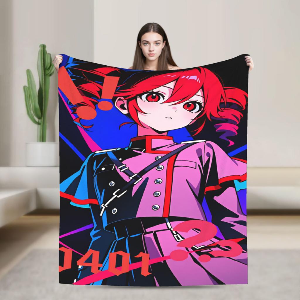Soft Warm BlanketBoy Girl Camping Kasane Teto Character Throw Blanket Flannel Bedspread For Couch Street Trend Sofa Bed Cover
