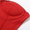 BITCED Autumn Women's Solid-Colour Slim-Fit Streetwear Off-the-Shoulder Strapless Dress