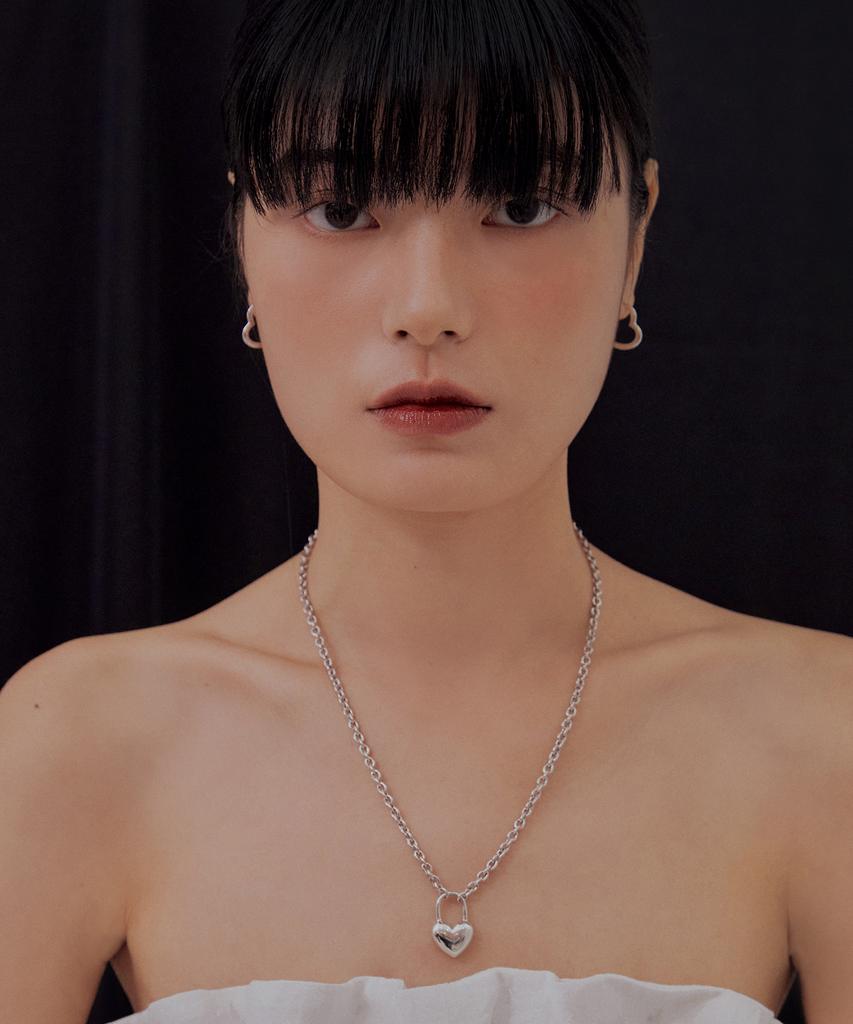 Jyddm 925 Heart Clutch Ring Earrings