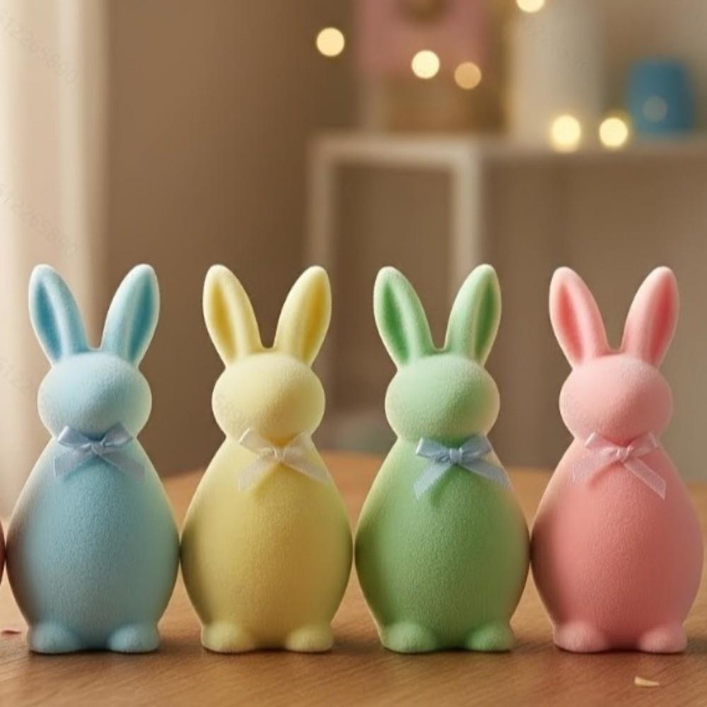 Plush Easter Bunny Statue Foam Rabbit Gnome Doll Easter Holiday Bunny Sculpture Garden Decor