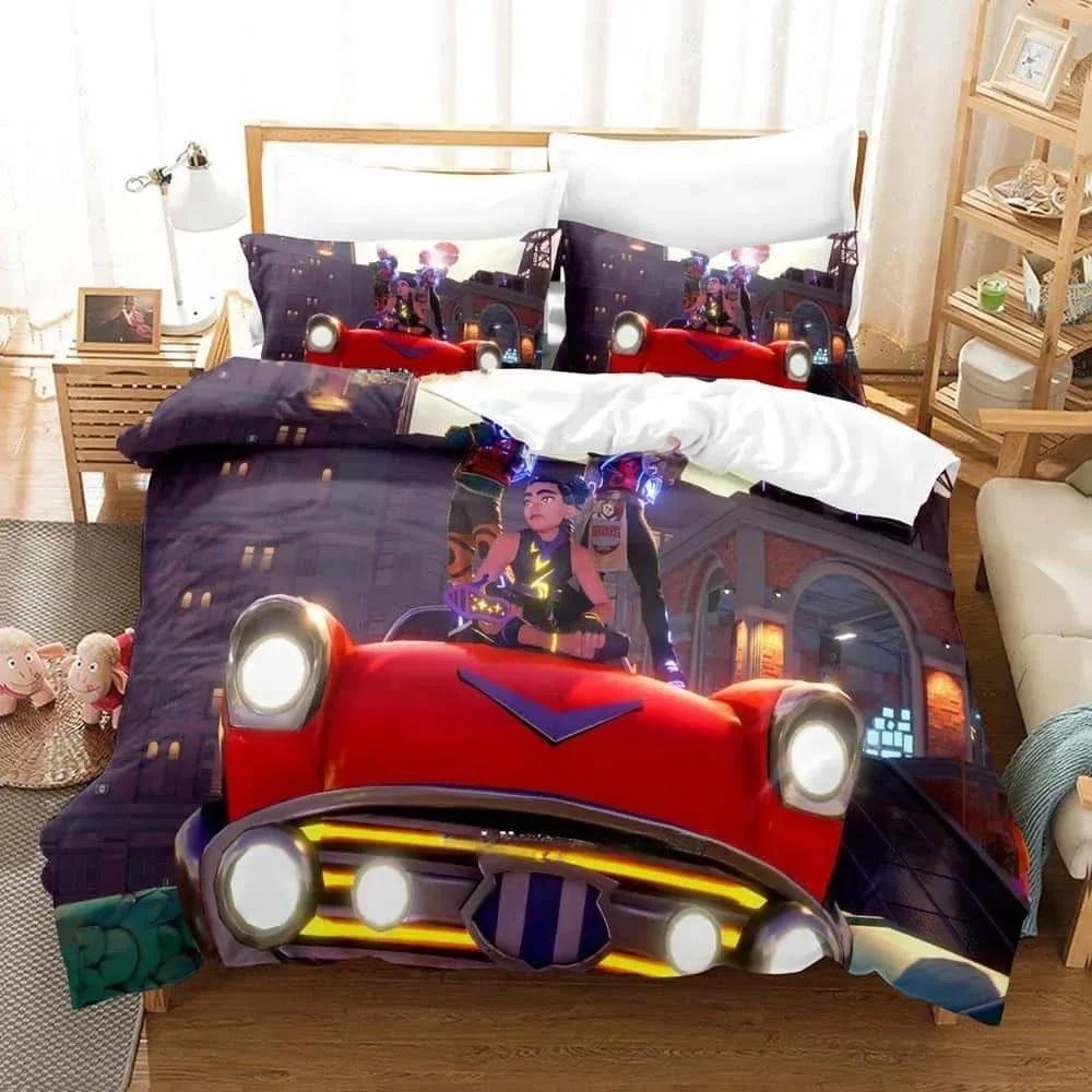 

Fashion anime Game Knockout City Beding Set Printed Bed Linen Set With Pilowcase Bed Soft Duvet Cover Single Double Quen Super King-Sized Dimensionsd 135*200cm Eu-Single