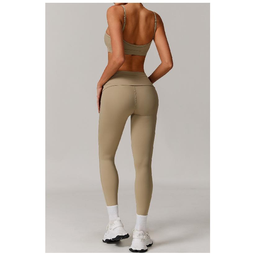 New Style Flip Waist Tight High Waisted Yoga Pants With Hip Lifting And Versatile Casual Tight Sports Pants For Women