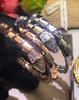 Bracciale a Maglia Serpentina in Argento Sterling 925 con Diamanti Completi