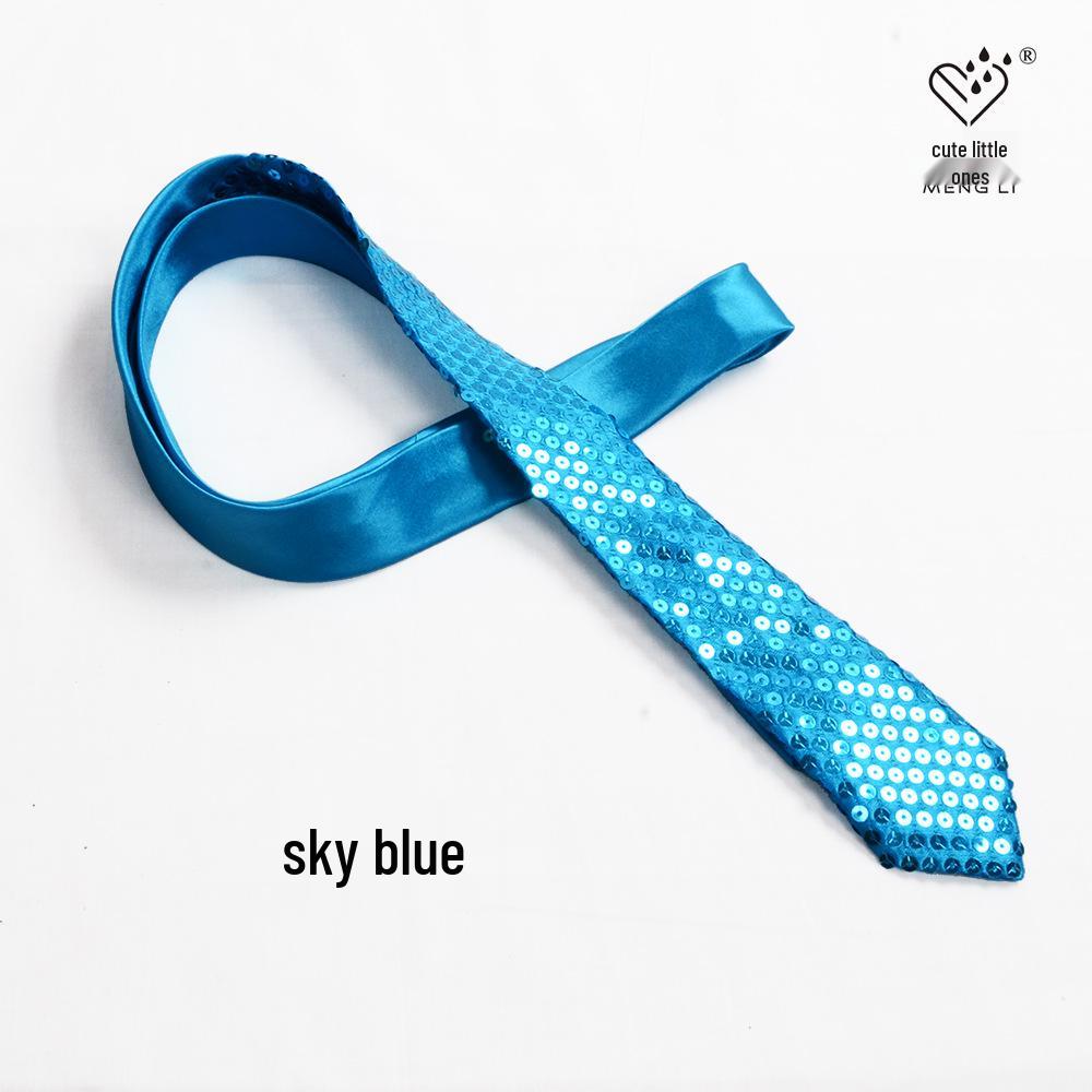 Korean Slim Fit Sequin & Beaded Tie for Men & Women - Formal Wear, Wedding, Party, Performance