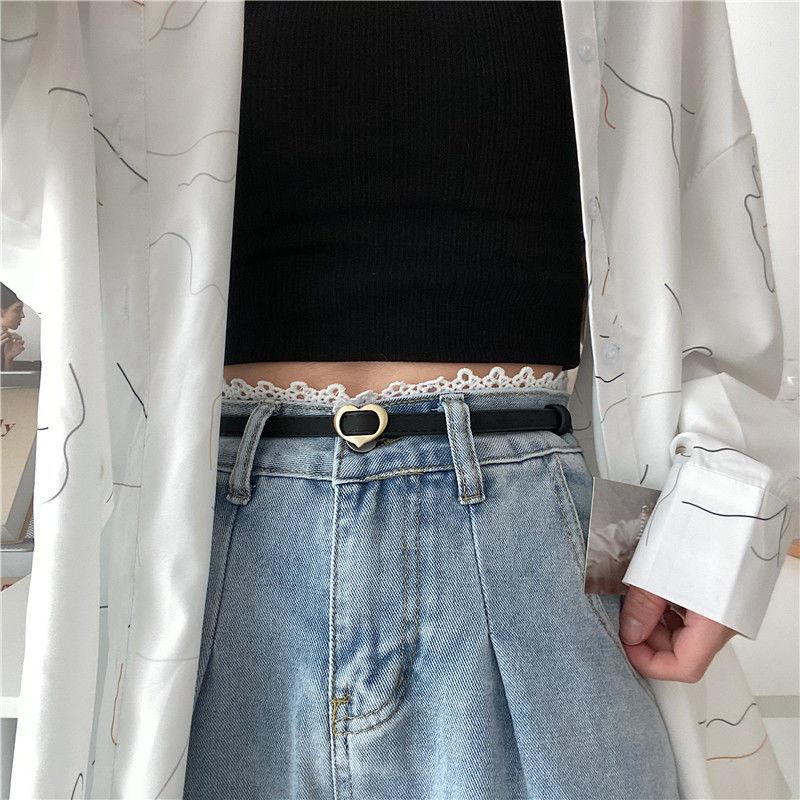 

Black And Stylish Coffee Smooth Buckle Narrow Waist Belt For Womens Vintage Fashion чорний