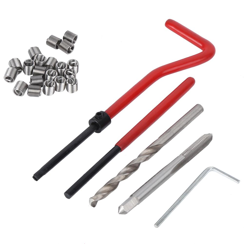 25Pcs M5 Thread Repair Insert Kit with Transparent Plastic Box for Processing Machinery