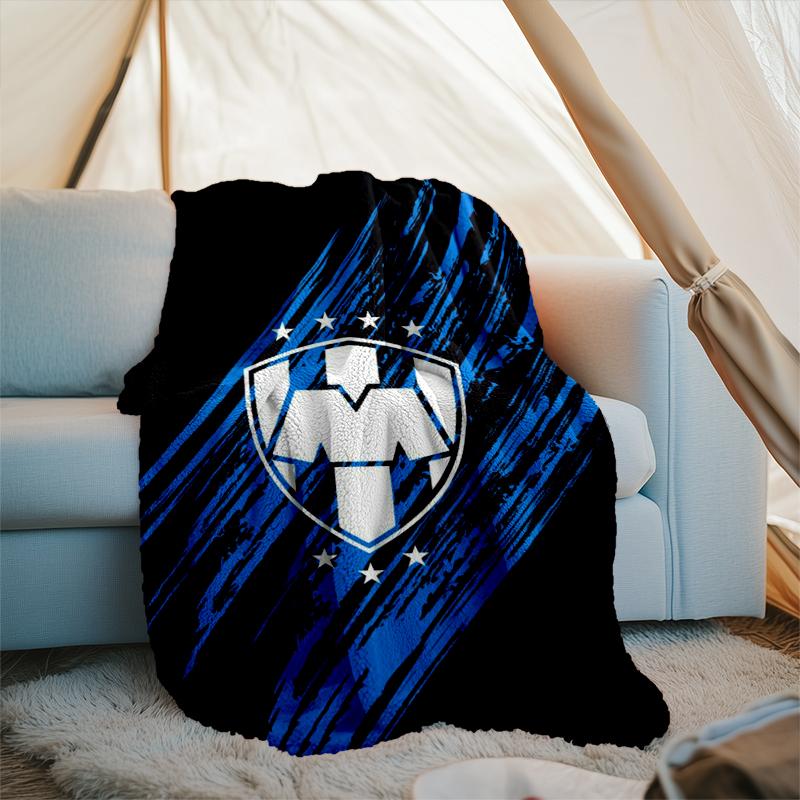 1PC Monter-rey Football Crest Art Printed Soft Flannel Blanket Throw for Adult Bedroom Living Room Sofa Camping Travel Fan gifts Christmas Gifts