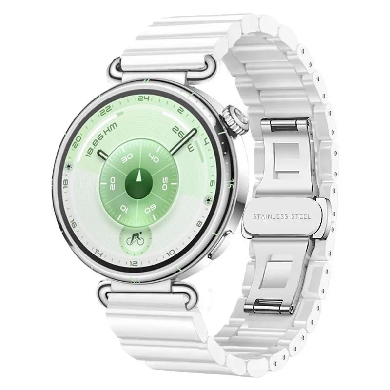 18mm Keramický+Kovový Řemínek Pro Huawei Watch 5/GT5 Pro 42mm GT6-5-4 41mm Špičkový Oficiální Náramek Pro Garmin Venu 4 41mm Correa