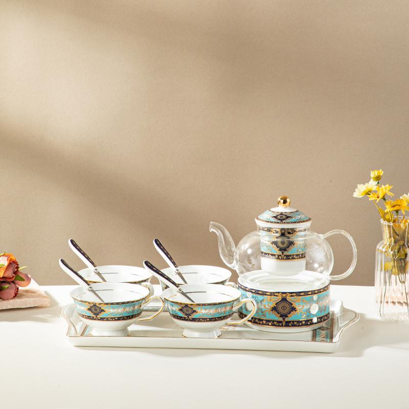 Bone China Coffee Cup And Saucer Set, Flower Teapot, Retro British Phnom Penh Afternoon Tea Cup, Black Tea Cup Gift Box.