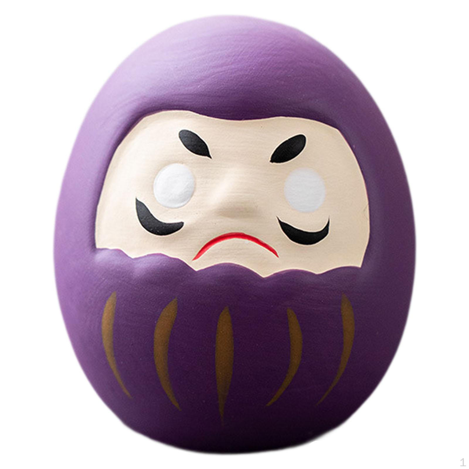 

Decorative Japanese Daruma, Ceramic Figurine, Handmade Design, Ideal for Home Decor (Home, Bedroom, фиолетовый