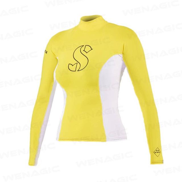 Quick-Dry Long Sleeve SCUBA Swim Shirt: Snorkeling, Surfing, Jellyfish Protection, Elastic Fit, Sun-Protection.