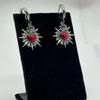 Gothic Temperament Sacred Heart Red Black Drip Glaze Heart Shape Hoop Earrings for Women Halloween Party Stainless Steel Jewelry