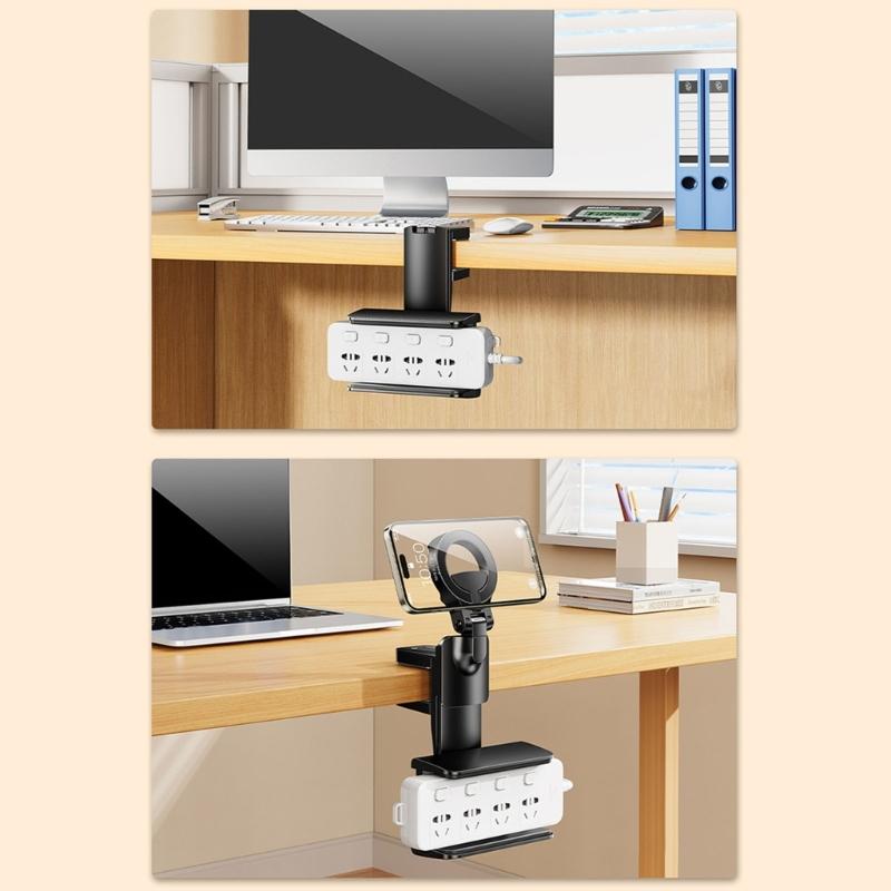 Kabel-Organizer mit Klebebefestigung unter dem Schreibtisch Sichere Befestigung für Steckdosenleisten Platzsparend Robustes PVC-Silikon-Design