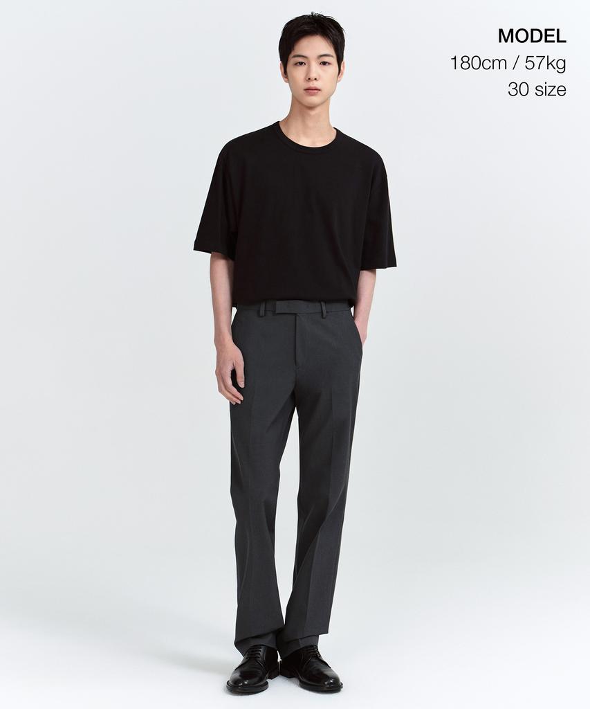 MUSINSA STANDARD Semi-Wide Hidden Banding Slacks [Gray]