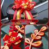 Complete Wedding Car Decoration Set: Escort Car Hood Flowers, Welcome Garland, Double Happiness Arrangement for a Festive Display