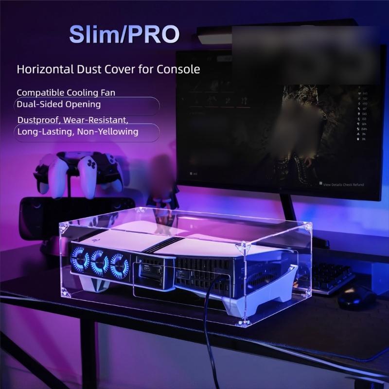 Game Console Transparent Dust Cover for Slim Display Shell Acrylic Protective Cover Easy Clean Gaming Accessory