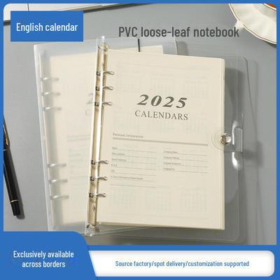 Πολύχρωμο Αποσπώμενο 2025 Αγγλικό Ημερολόγιο Τετράγωνο PVC Φύλλα Χαλαρής Διάταξης