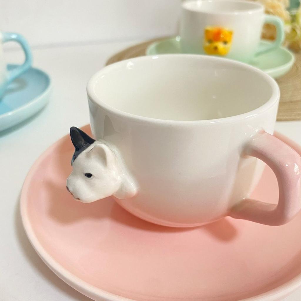 Cute Cartoon 3D Coffee Cup, Animal Ceramic,Home Breakfast, Milk, Creative Coffee, Couple Cup Set Drinkware Cups & Saucers